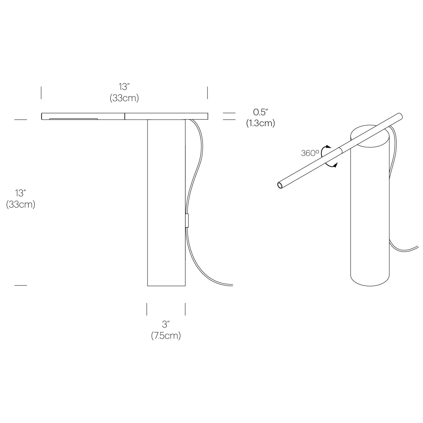 T.O LED Table Lamp - Diagram