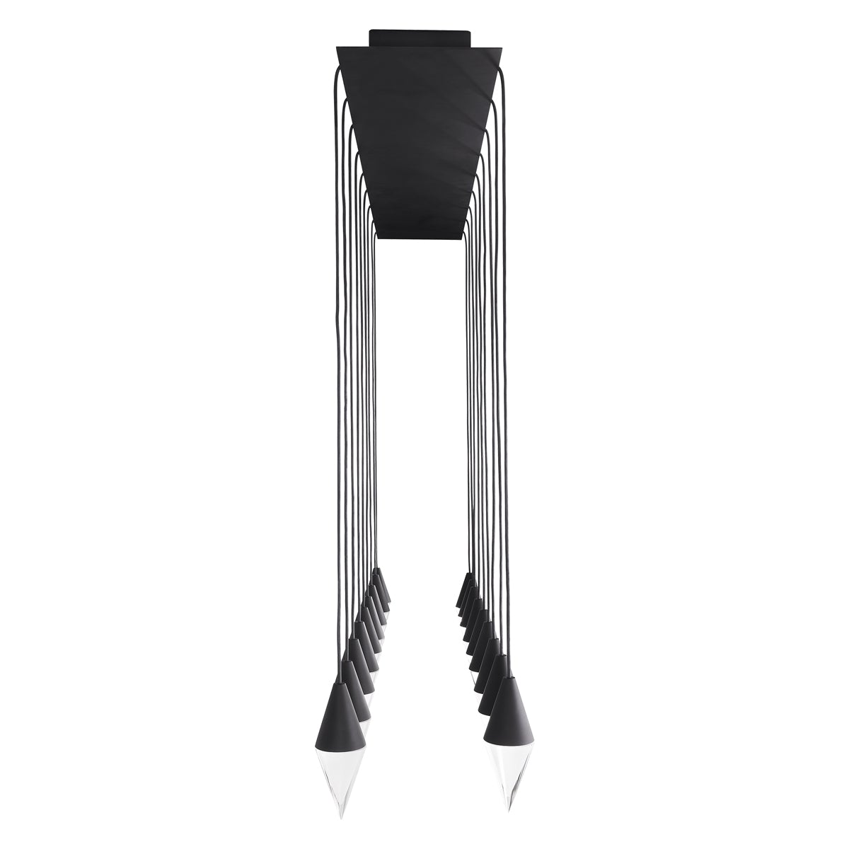 Turret 18-Light Linear Chandelier - Nightshade Black Finish