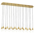 Load image into Gallery viewer, Turret 18-Light Linear Chandelier - Natural Brass Finish
