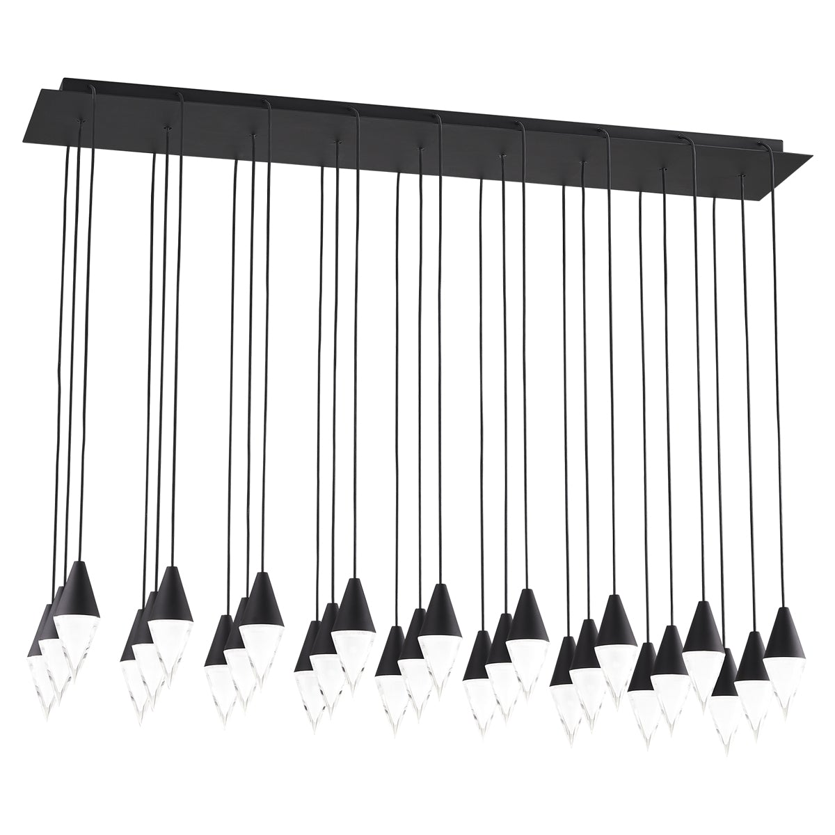 Turret 27-Light Linear Chandelier - Nightshade Black Finish