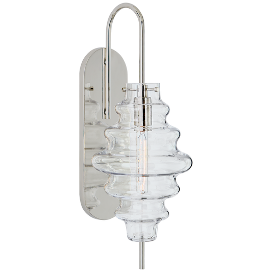 Tableau Large Sconce - Polished Nickel/Clear Glass