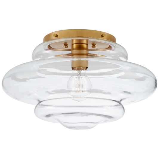 Tableau Medium Flush Mount - Antique Burnished Brass/Clear Glass