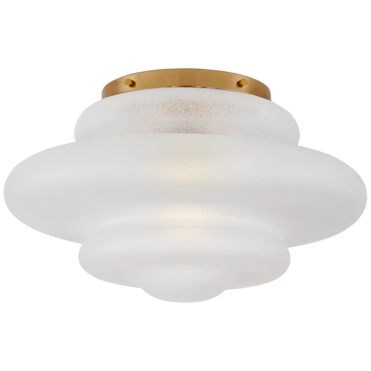 Tableau Medium Flush Mount - Antique Burnished Brass/Volcanic Glass