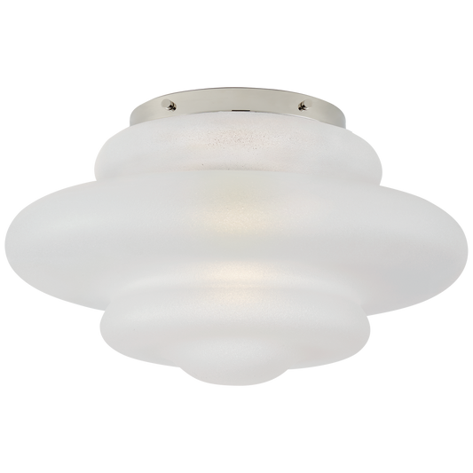 Tableau Medium Flush Mount - Polished Nickel/Volcanic Glass