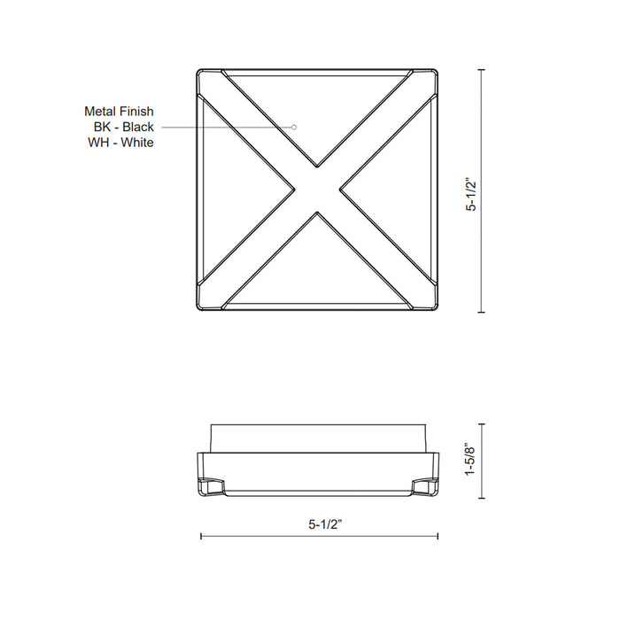 Tac LED Outdoor Wall Sconce - Diagram
