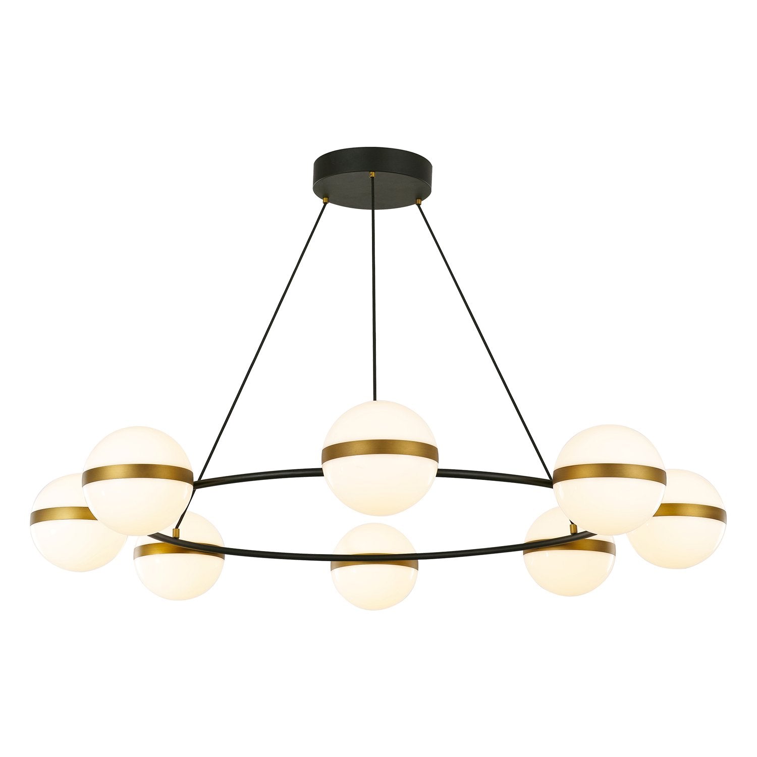 Tagliato 8-Light LED Chandelier - Matte Black/Satin Gold Finish