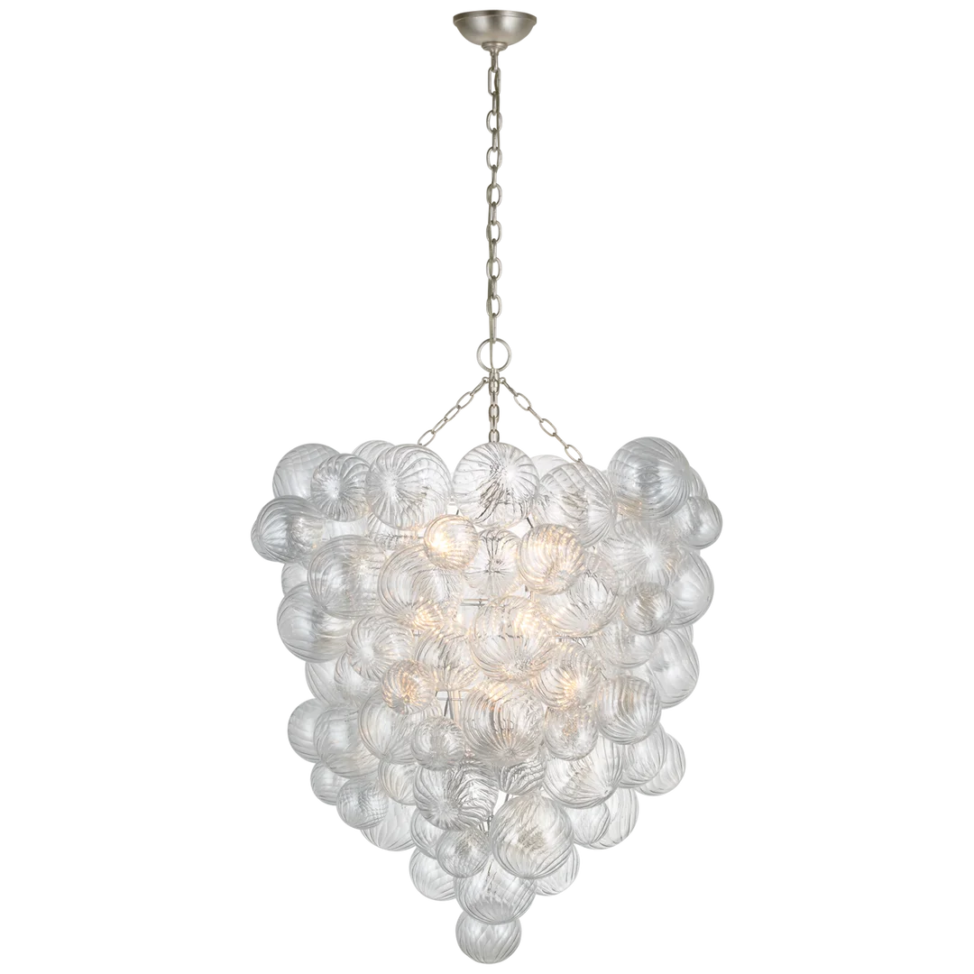 Talia Grande Entry Chandelier - Burnished Silver Leaf