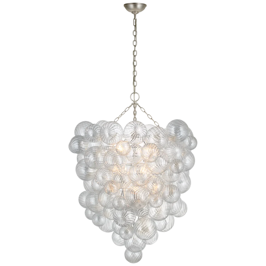 Talia Grande Entry Chandelier - Burnished Silver Leaf