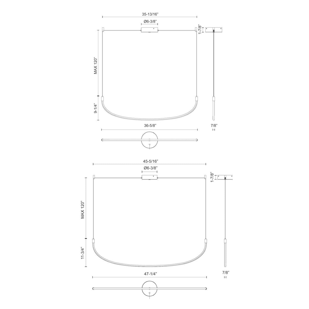 Talis LED Linear Suspension - Diagram
