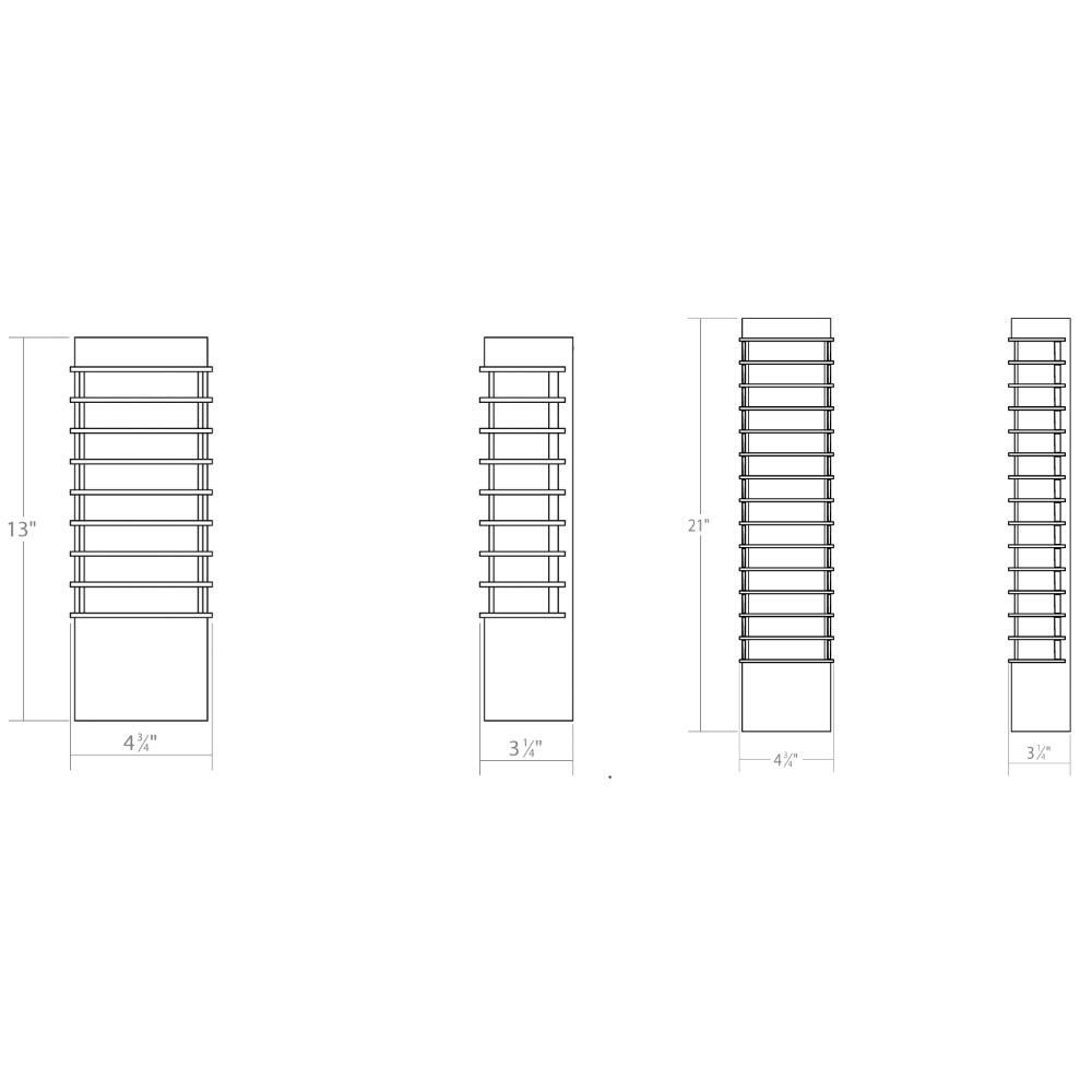 Tawa Slim LED Outdoor Wall Sconce - Diagram