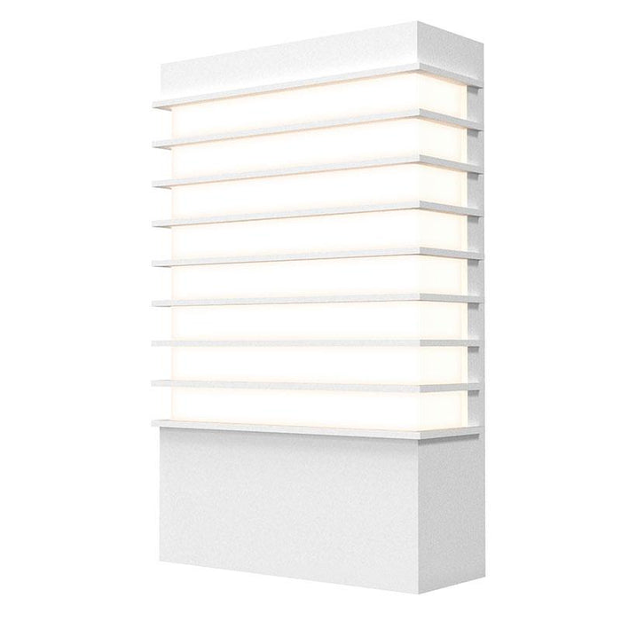 Tawa Wide 13" LED Outdoor Wall Sconce - Textured White Finish