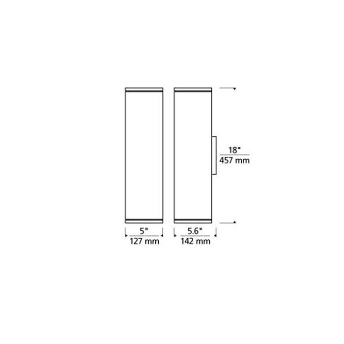 Tegel 18 Outdoor Up/Down LED Wall Sconce - Diagram