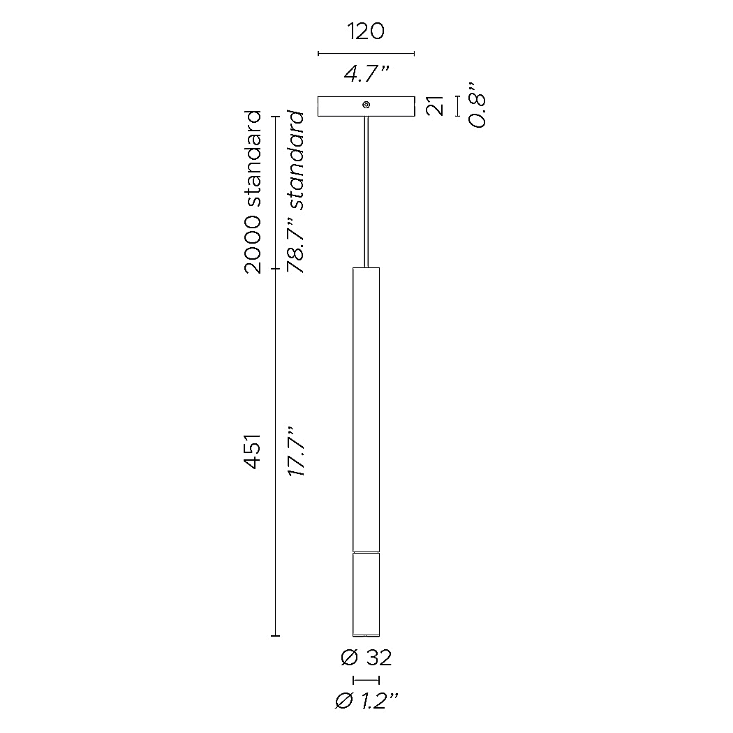 Tenebra Outdoor LED Pendant - Diagram