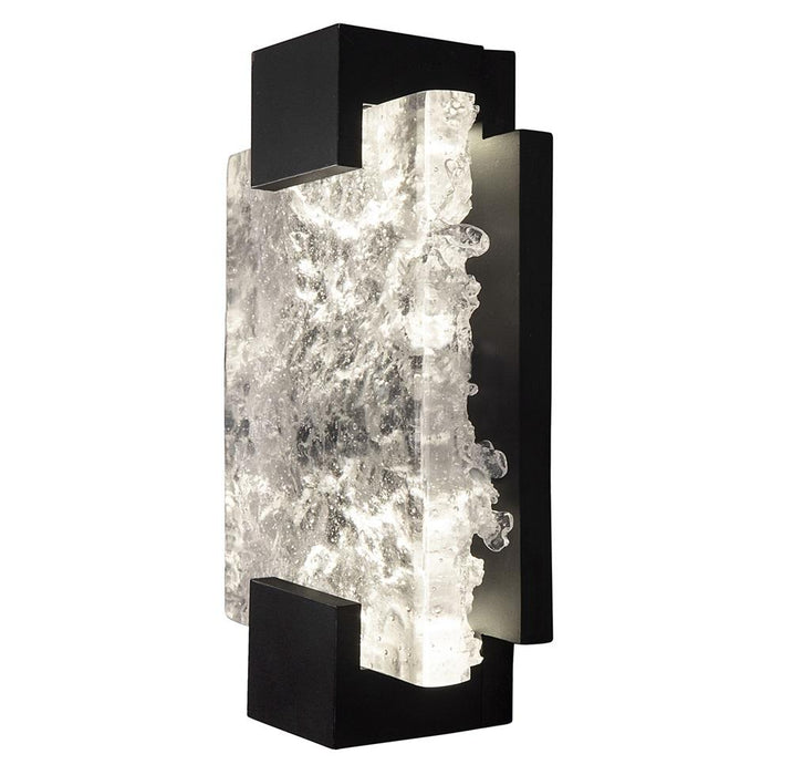 Terra 11.75" Outdoor/Indoor Wall Sconce - Hand Rubbed Black Iron with Clear Glass