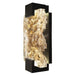 Terra 11.75" Outdoor/Indoor Wall Sconce - Hand Rubbed Black Iron with Highlighted Antique Gold Leaf Glass