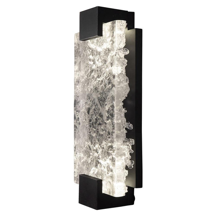 Terra 15.75" Outdoor/Indoor Wall Sconce - Hand Rubbed Black Iron with Clear Glass