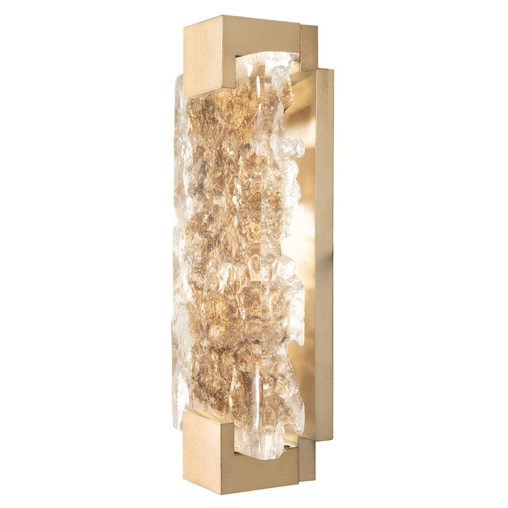 Terra 15.75" Wall Sconce - Gold Leaf with Highlighted Antique Gold Leaf Glass