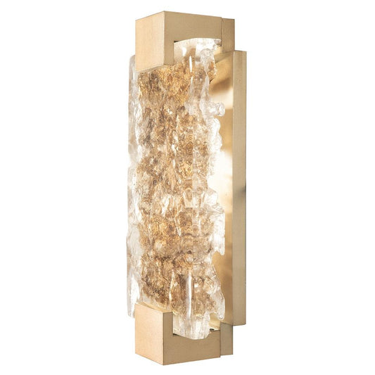 Terra 15.75" Wall Sconce - Gold Leaf with Highlighted Antique Gold Leaf Glass