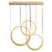Tether 3-Light LED Linear Suspension - Natural Aged Brass Finish