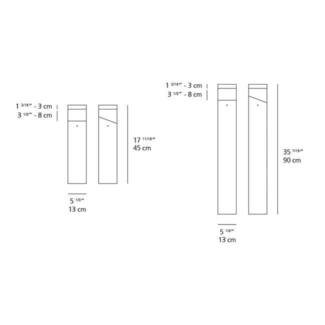 Tetragono Outdoor LED Bollard - Diagram