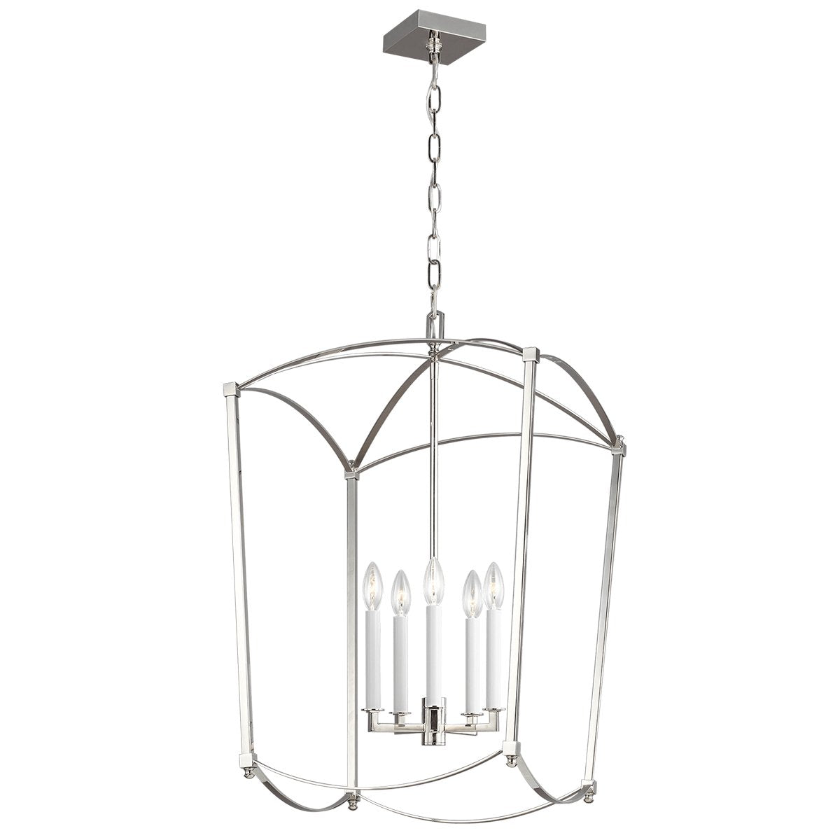 Thayer Large Lantern - Polished Nickel Finish