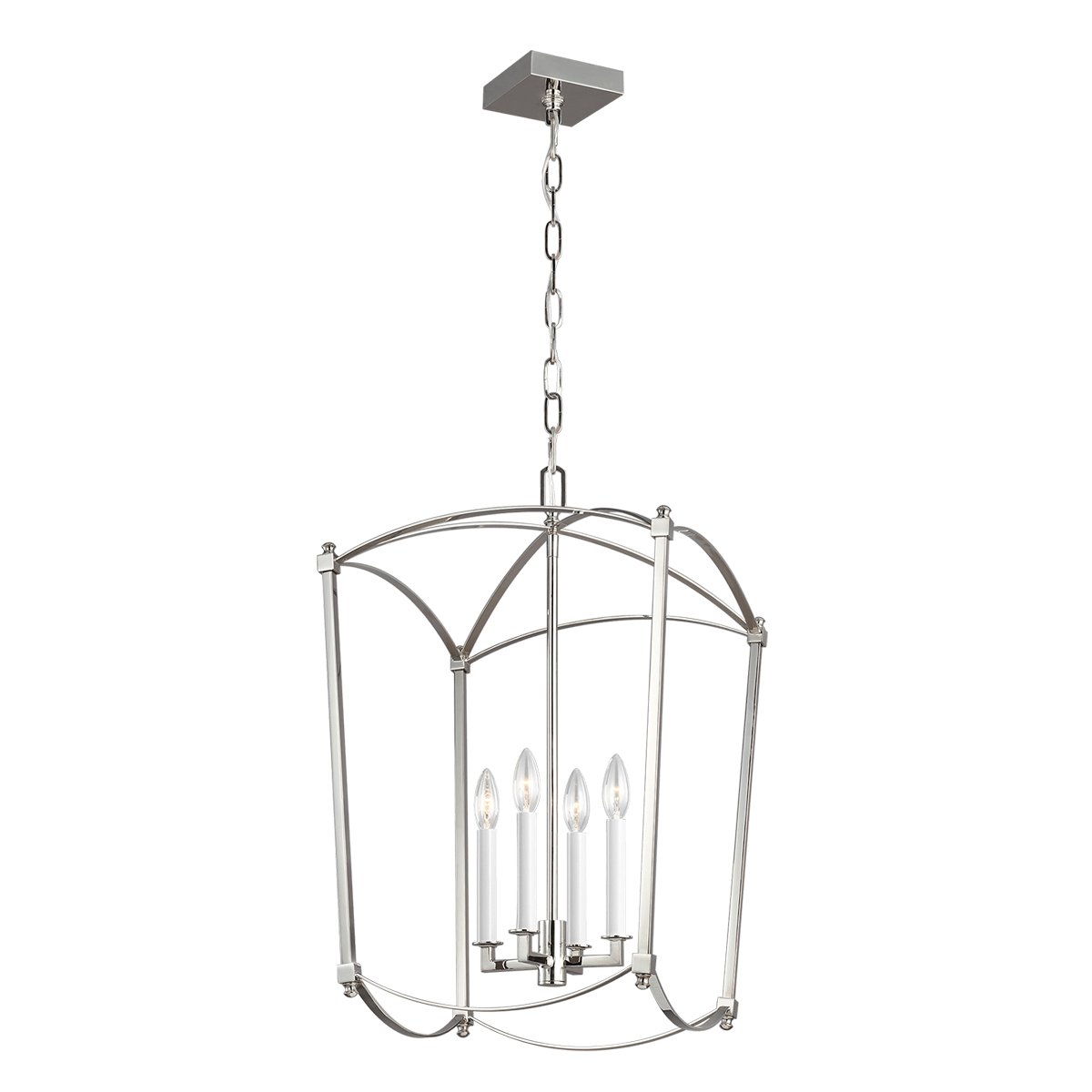 Thayer Medium Lantern - Polished Nickel Finish