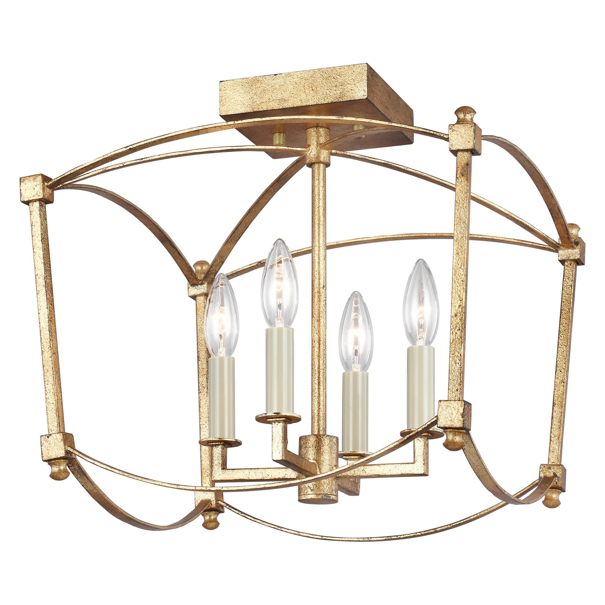 Thayer Semi-Flush Mount - Antique Gild Finish