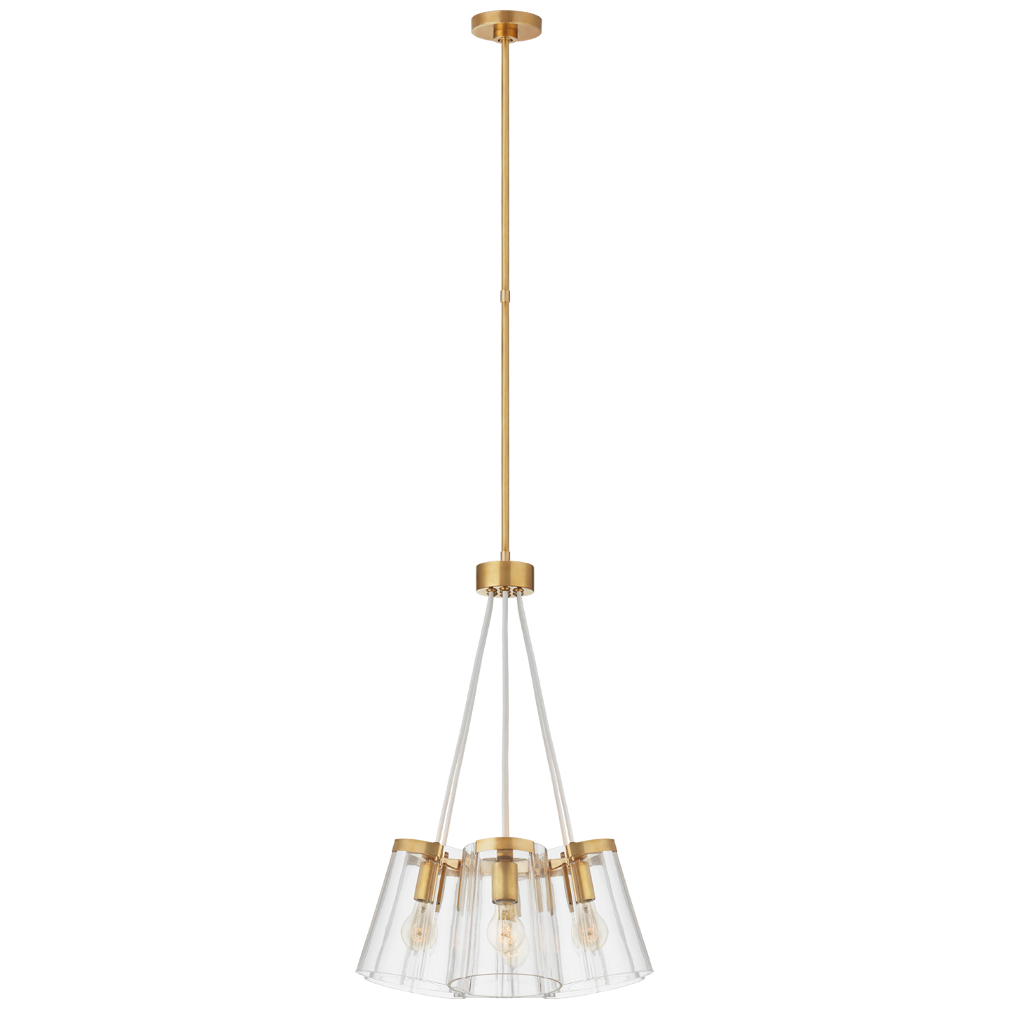 Thoreau Small Chandelier - Soft Brass Finish