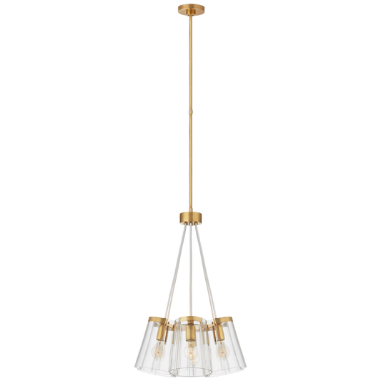 Thoreau Small Chandelier - Soft Brass Finish