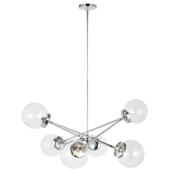 Tierney Six Light Chandelier - Chrome Finish