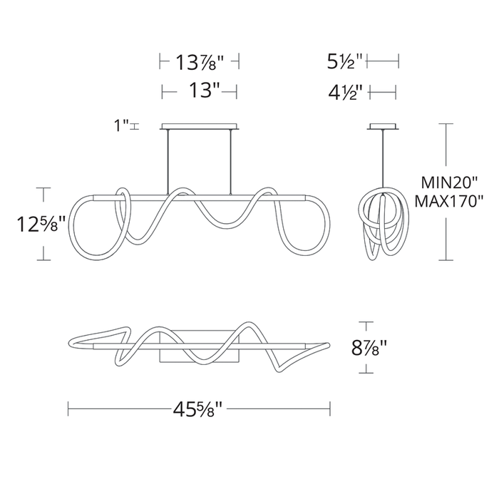 Tightrope LED Linear Suspension - Diagram