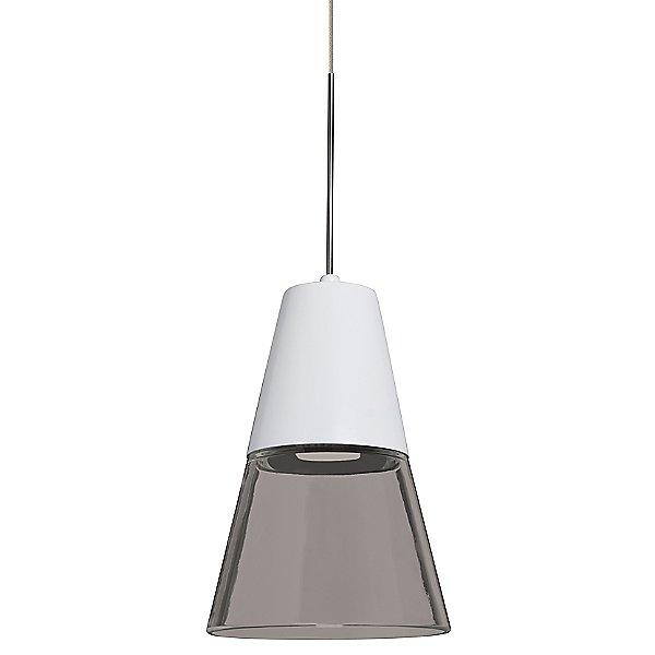 Timo 6 Mini Pendant Light Smoke/White Satin Nickel