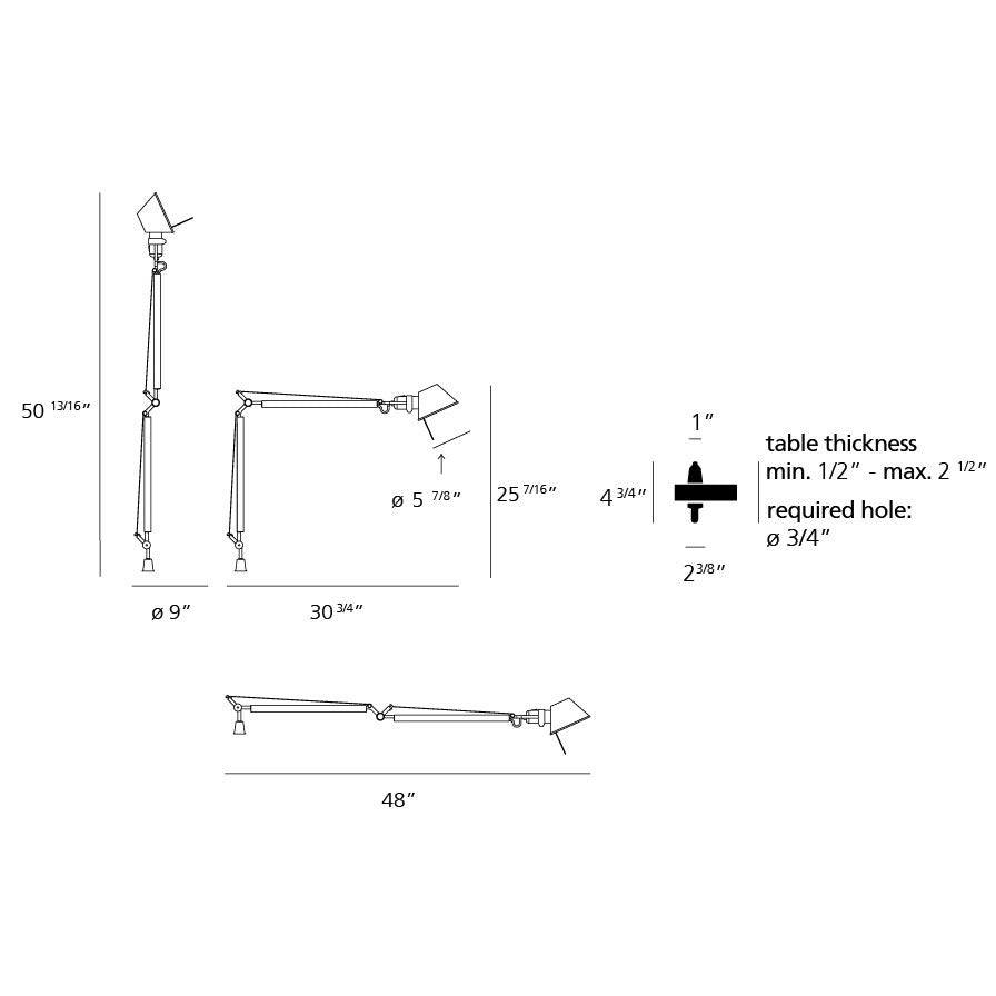 Tolomeo Classic Table Lamp - Diagram