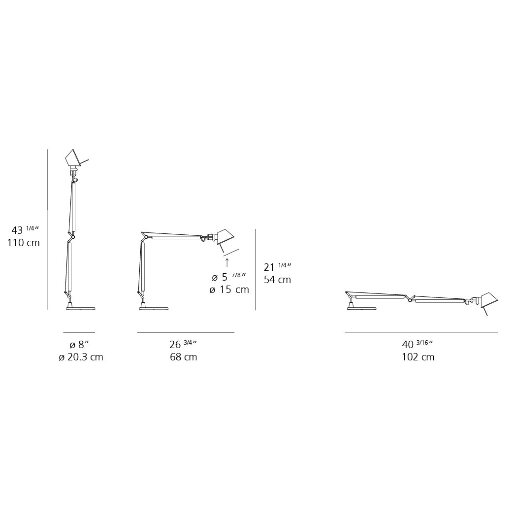 Tolomeo LED Mini Desk Lamp - Diagram