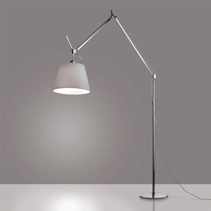 Tolomeo Large Mega Floor Lamp - Aluminum Finish Grey Shade