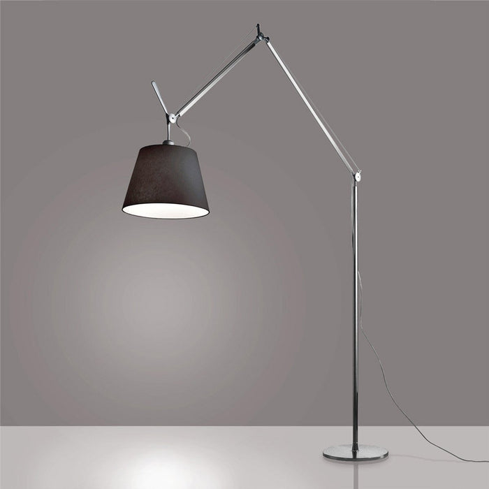 Tolomeo Large Mega Floor Lamp - Aluminum Finish Black Shade