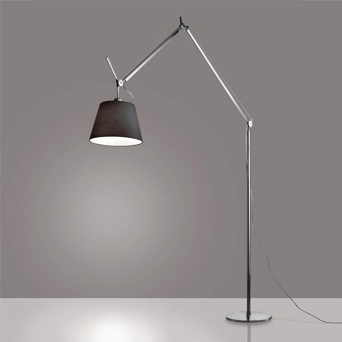 Tolomeo Medium Mega Floor Lamp - Aluminum Finish Black Shade