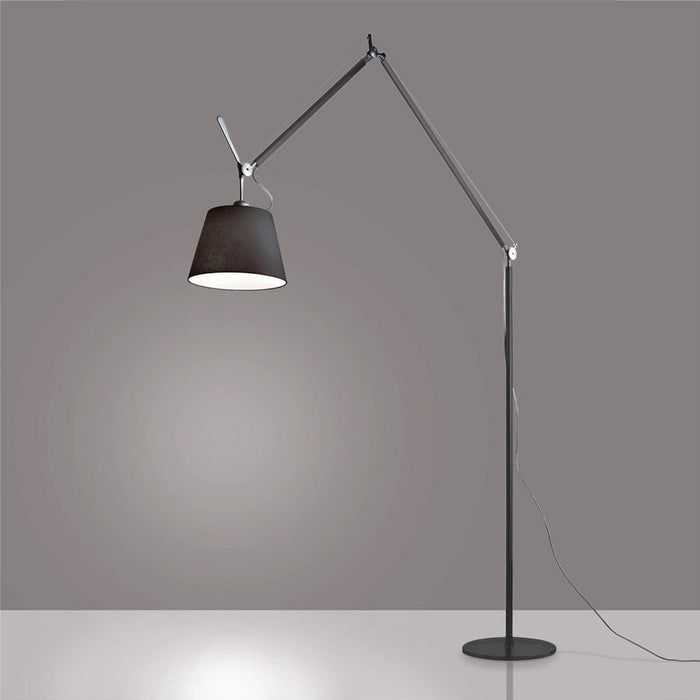Tolomeo Small Mega Floor Lamp - Black Finish Grey Shade