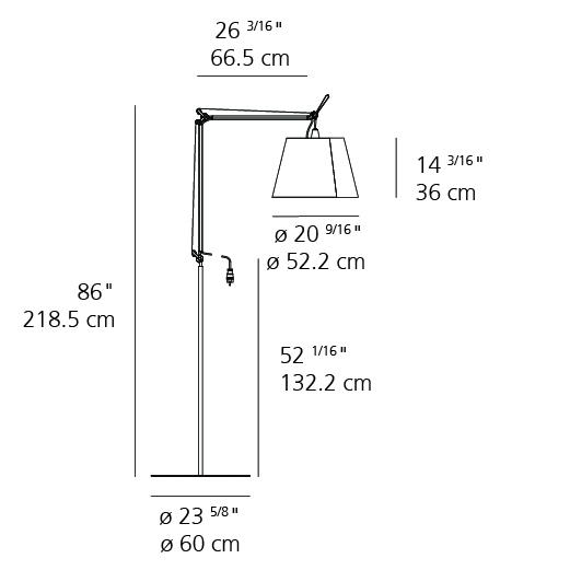 Tolomeo Mega Outdoor LED Floor Lamp - Diagram