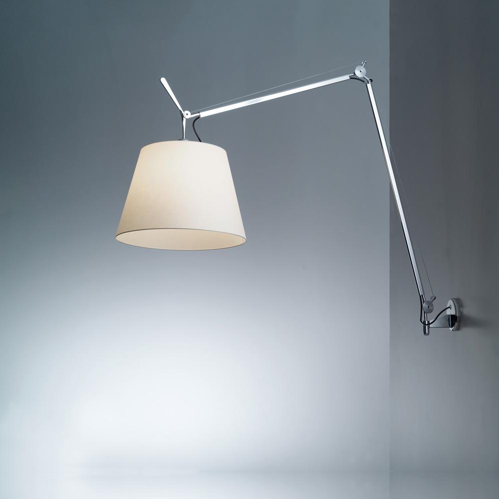 Tolomeo Mega Wall Light - Aluminum Finish Parchment Shade