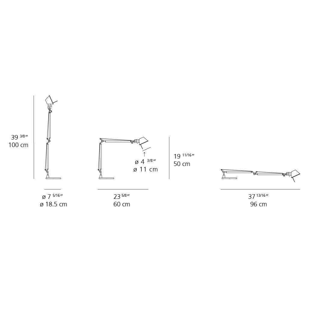 Tolomeo Midi LED Table Lamp - Diagram