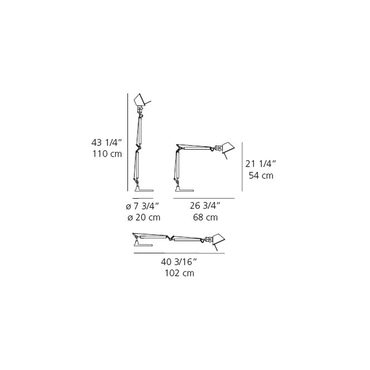 Tolomeo Mini Desk Lamp - Diagram