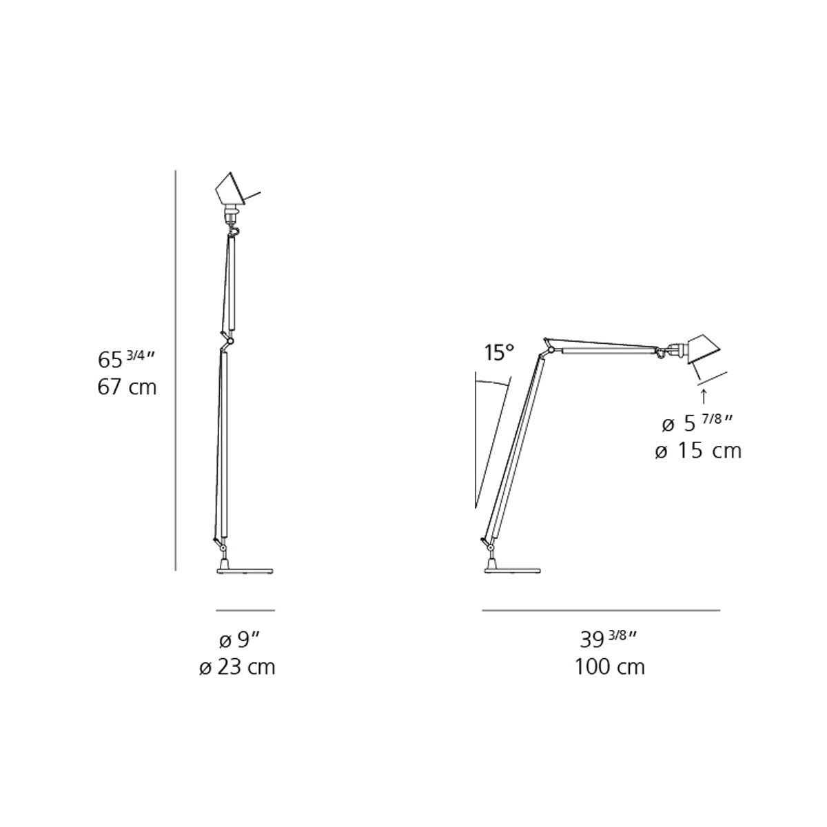 Tolomeo Reading Floor Lamp - Diagram