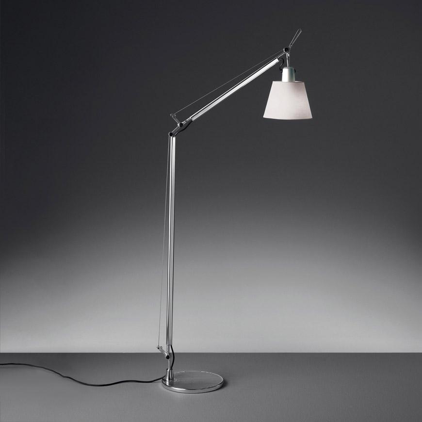 Tolomeo Shade Reading Floor Lamp - Grey Fiber  Shade