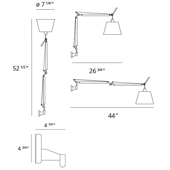 Tolomeo Shade Wall Lamp - Diagram