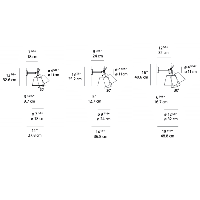 Tolomeo Wall Shade Sconce - Diagram