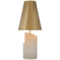 Load image into Gallery viewer, Topanga Medium Table Lamp - Alabaster with Brass Shade
