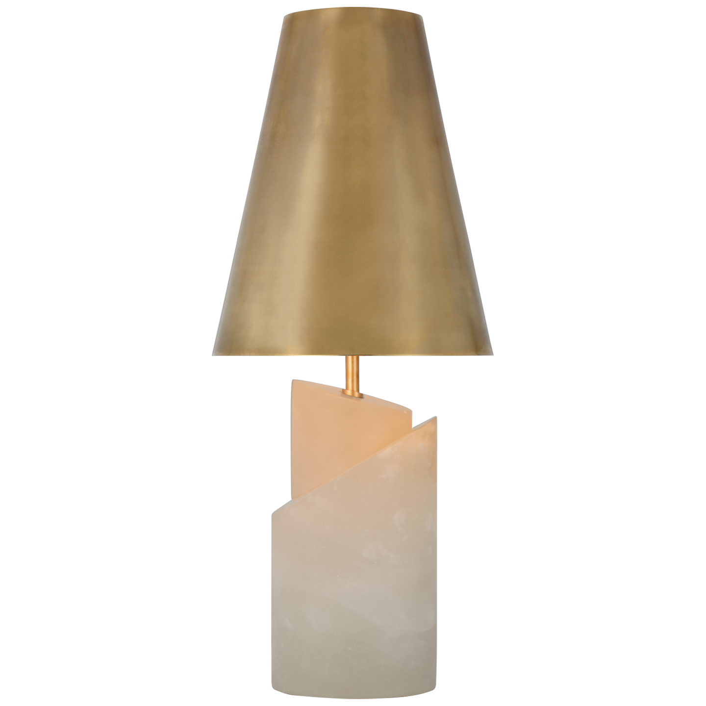 Topanga Medium Table Lamp - Alabaster with Brass Shade