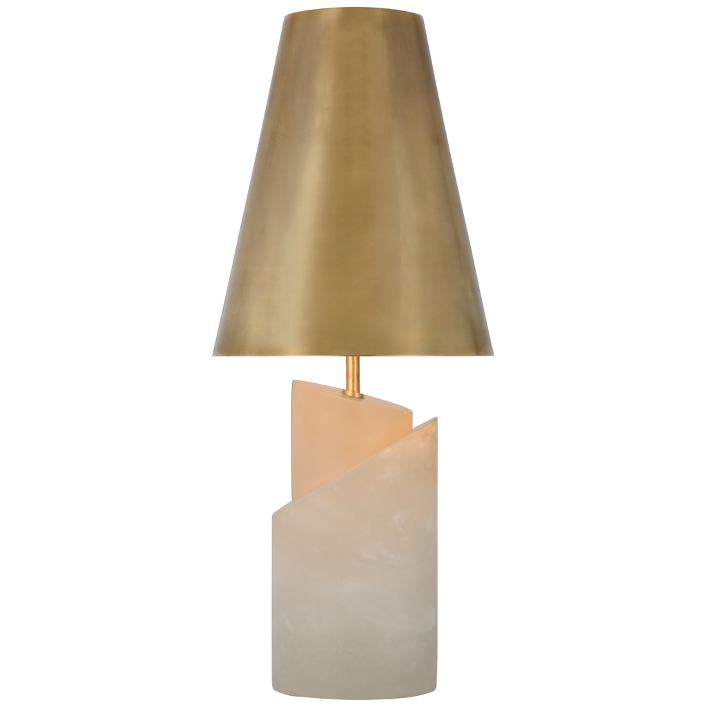 Kelly Wearstler Troye Medium Table Lamp in Antique-Burnished Brass wit