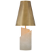 Topanga Medium Table Lamp - Alabaster with Brass Shade